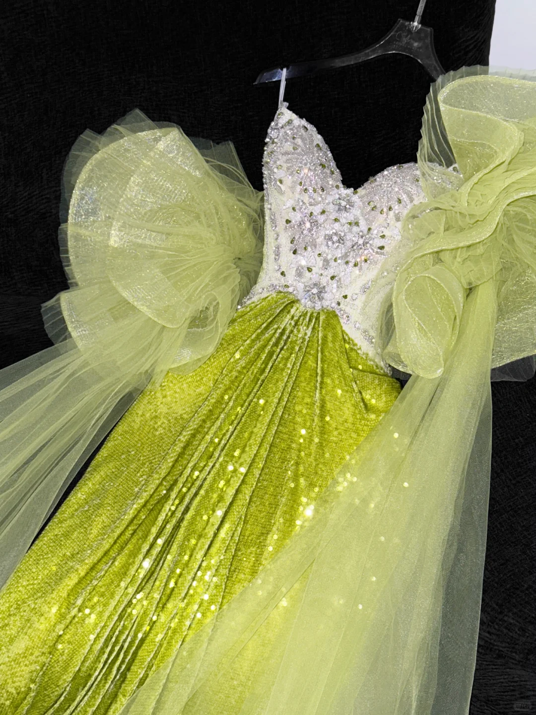 Sparkling  Green Sequined Design Elegant Mermaid Prom Dress Evening Dress D1693