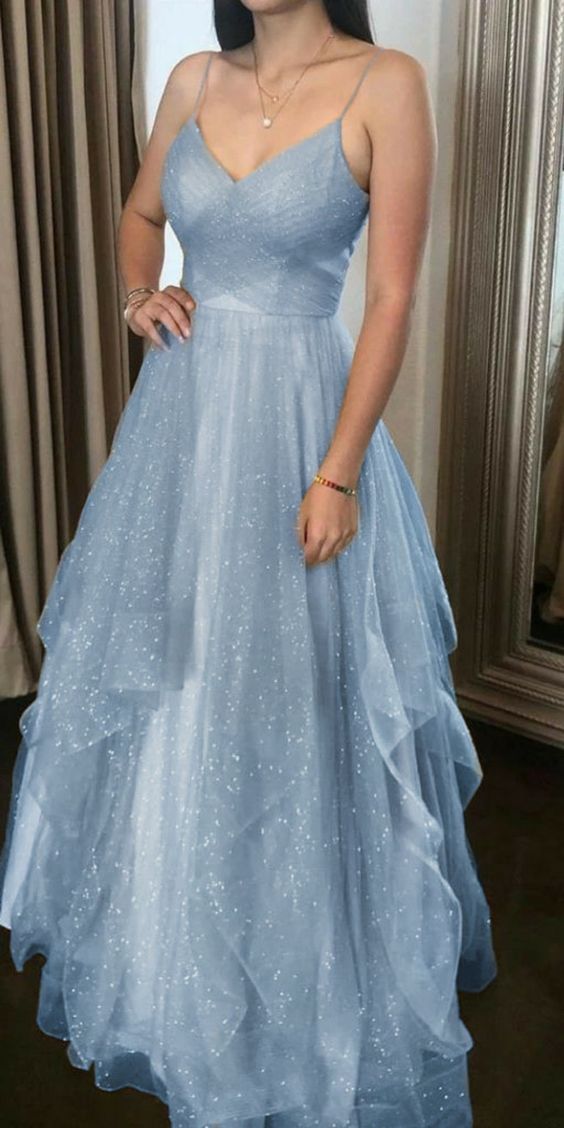 Blue Prom Dress Long Prom Gowns