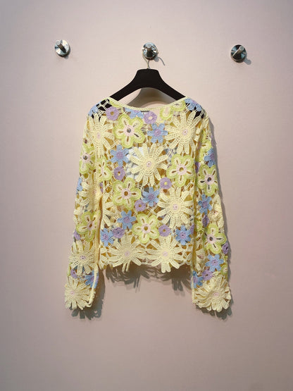CC 25 Round Neck Hollow Out Sweater 293379