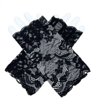 Short lace gloves fingerless bridal wrist gloves opera evening wedding tea party dance     S6221