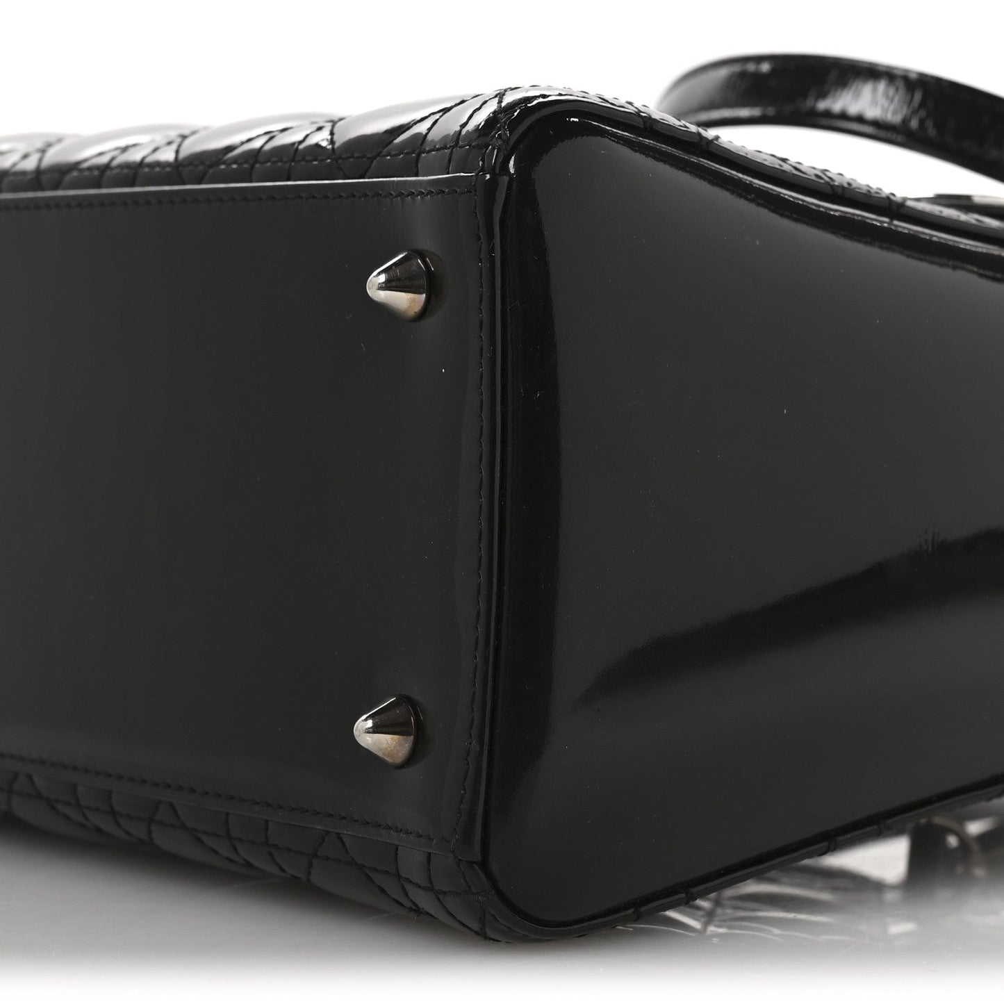 Patent Cannage Medium Lady Dior Black