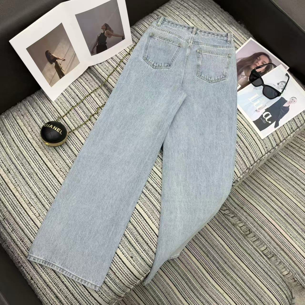 CC Ready-to-Wear Wide-leg Light Blue Denim Jeans 349031