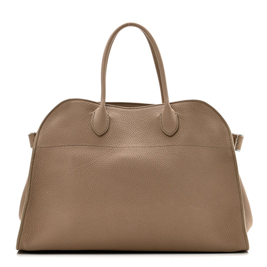 Matte Grained Calfskin Soft Margaux 15 Dark Taupe