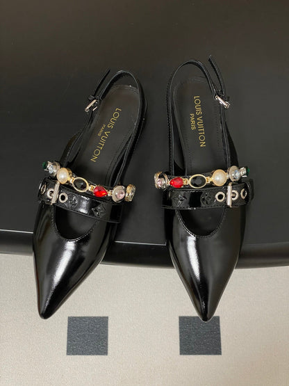 LV 2026 Vibe Slingback Flat Ballerina Cowhide 593439