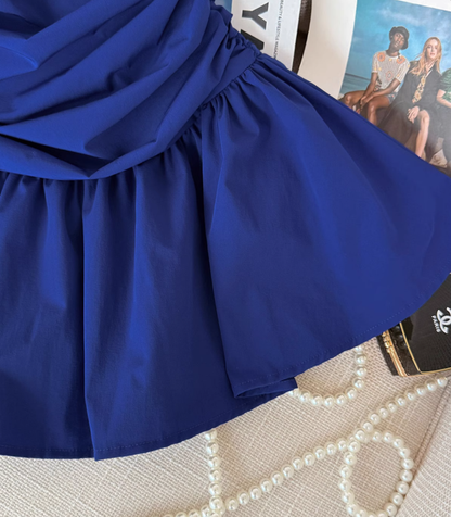 Pure desire tube top vest for women summer new style pleated design waist slimming short skirt R4029