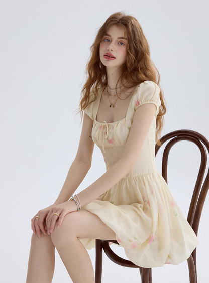Rose Sparkling Water Floral Dress French Suspender Skirt Short Skirt Women Summer R3449