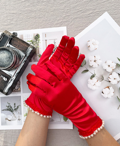 Wedding decoration etiquette reception jewelry exhibition elastic clothing gloves     S6274