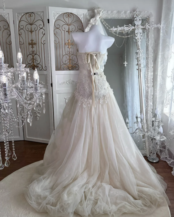 Sweetheart Beige Tulle Prom Party Dress Evening Dress Birthday Dress  fg8648