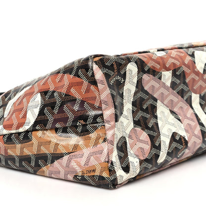 Goyardine Saint Louis Lettres Camouflage PM Black Pink Multicolor