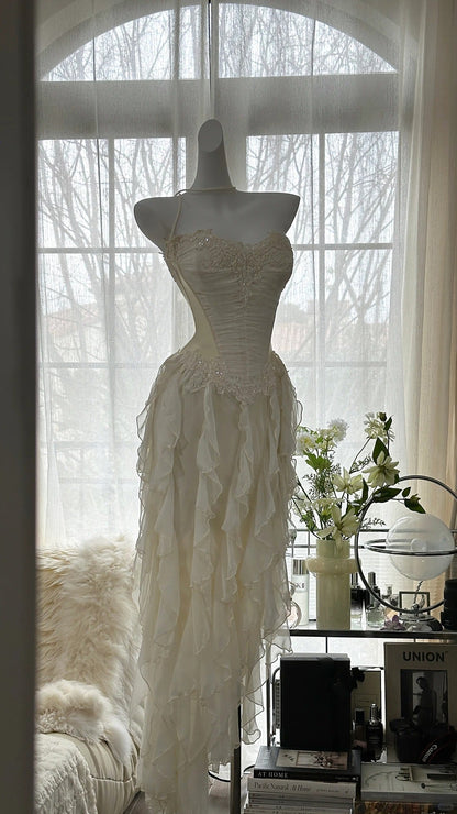 Stunning Homecoming Dress Sweetheart Applique Tulle Hi-Lo Dress Back to School Outfits Party Dress  D6419