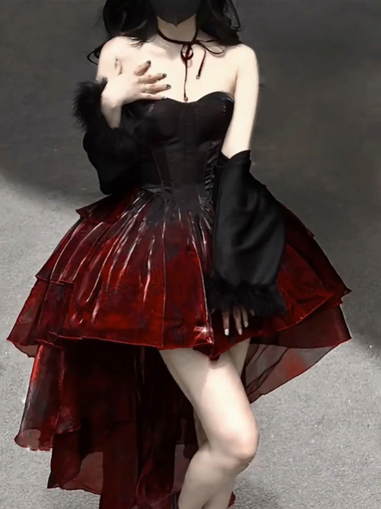 Chic Ball Gowns Sweetheart Burgundy Organza Prom Dress Birthday Dresses Birthday Outfits