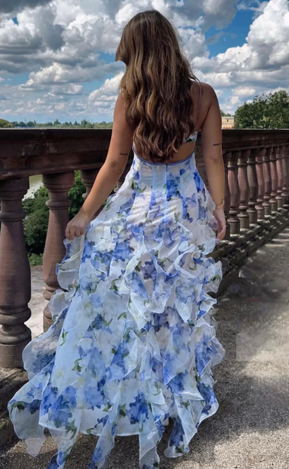 Classic Floral Prom Dresses Long Prom Gowns 22Th Birthday Outfit