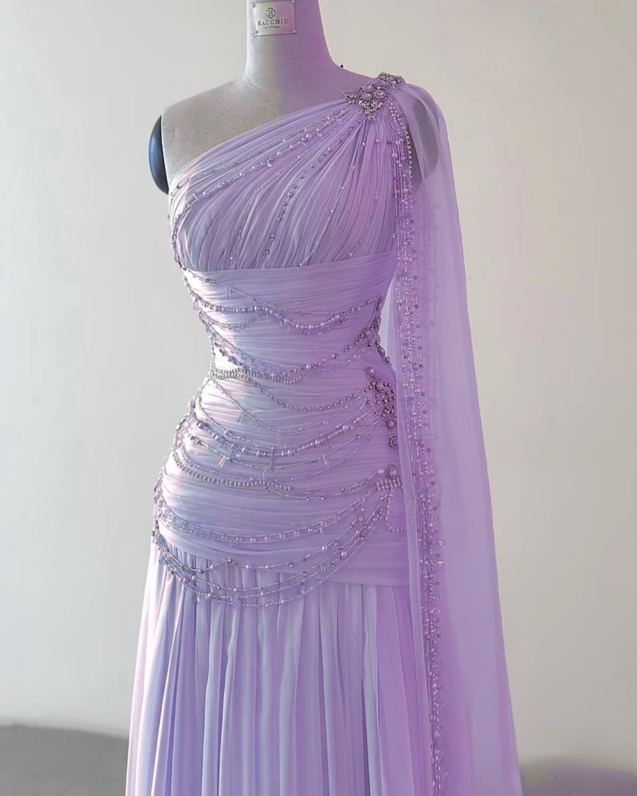 Classy Sheath One Shoulder Pink Long Chiffon Prom Gowns Prom Dresses