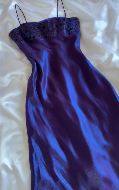 Unique Purple  A Line Long Prom Dress Evening Gown cc1380