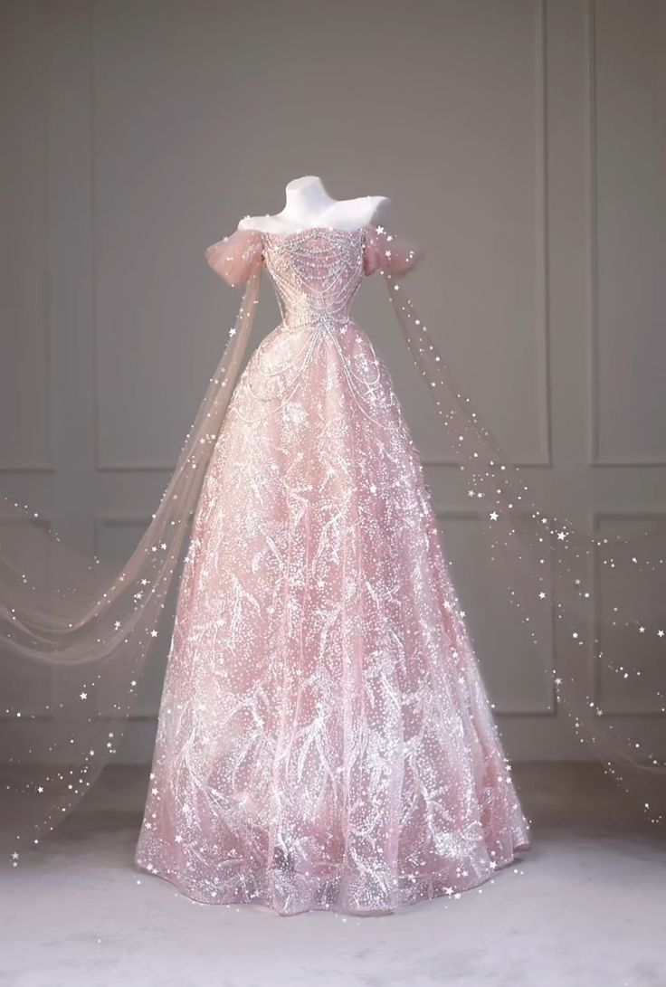 Pink Off Shoulder A-Line Tulle Long Evening Party Dress Birthday Outfits, D1003