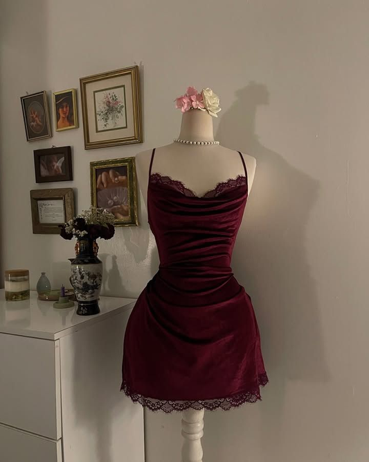 Sexy Burgundy Straps Sheath Short Party Dresses Homecoming Dresses, D1114