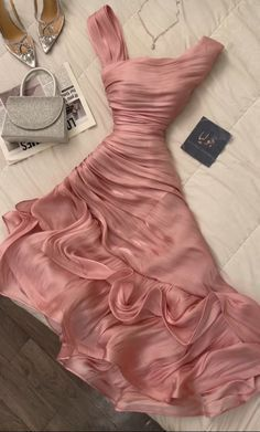 Pink Sleeveless A-Line Chiffon Long Party Dresses Wedding Guest Dresses, D1125