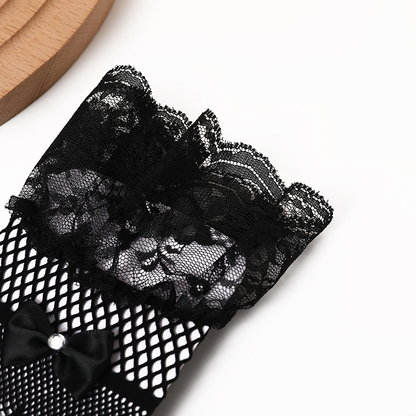 Halloween lace gloves bridal gloves bow hot diamond mesh sunshade sexy sleeves     S6275