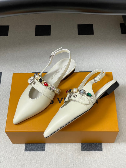LV 2026 Vibe Slingback Flat Ballerina Cowhide 593439