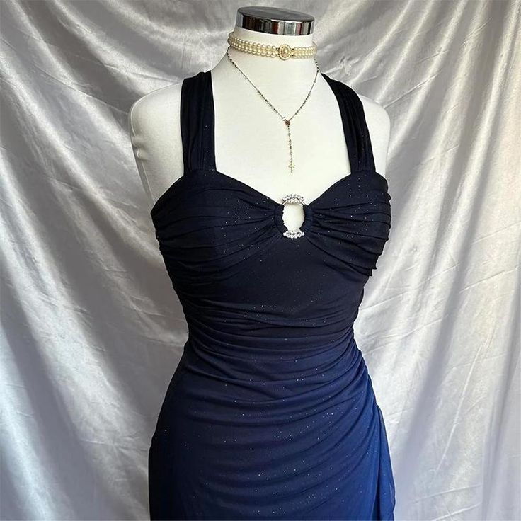 Grey Straps Ombre Ruffles Chiffon Long Party Dress Vintage Evening Gown, D379