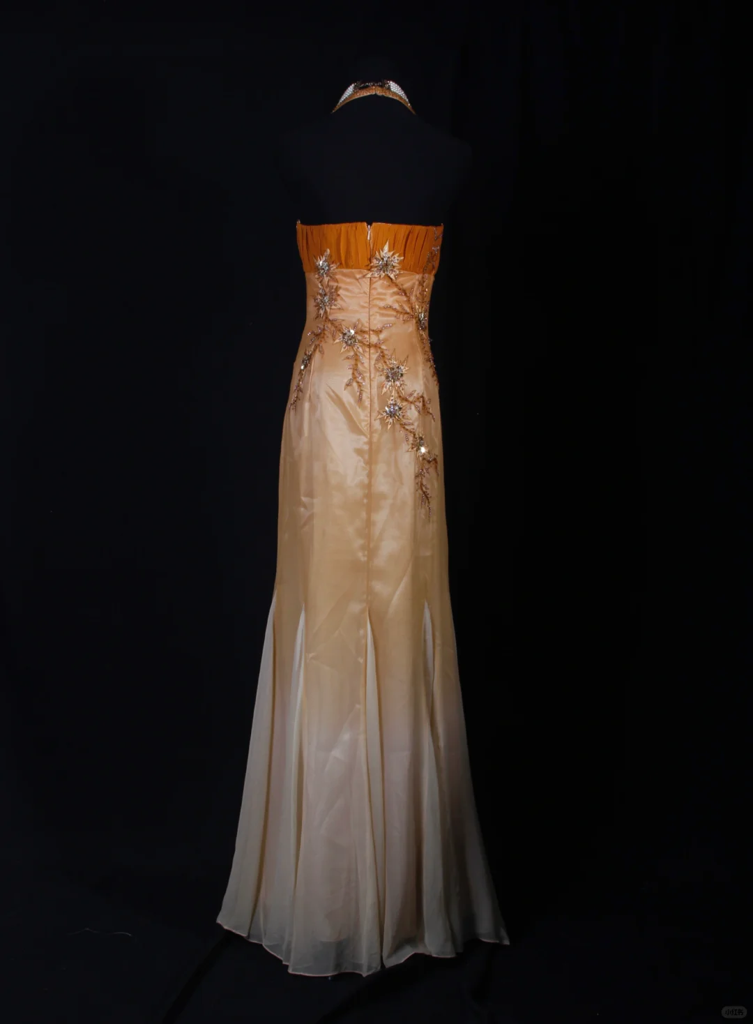 Orange Halter Mermaid Beading Long Prom Dress Vintage Evening Dress, D599