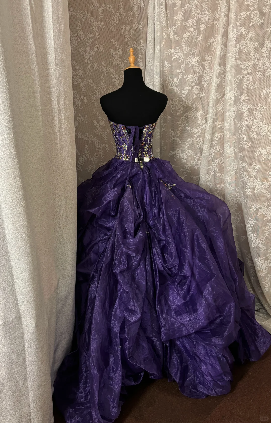 Purple Sweetheart A-Line Beading Chiffon Vintage Long Prom Dress Evening Gown, D610