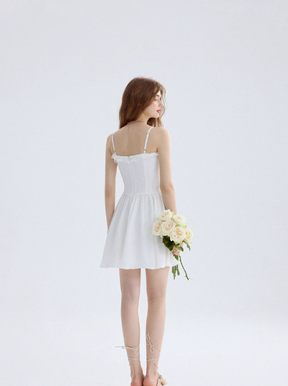 Mermaid Dream White Dress French Suspender Skirt Holiday Wear Short Skirt Skirt Women Summer R3427