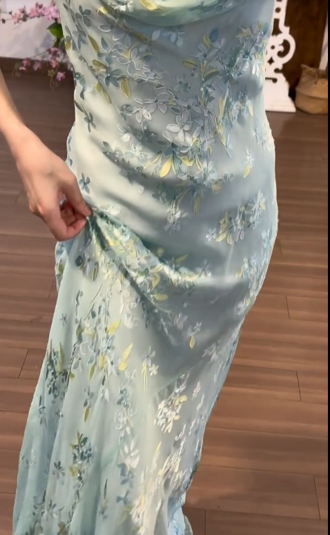Flora Chiffon Vintage Prom Party Dress Evening Dress Birthday Outfit  fg8717