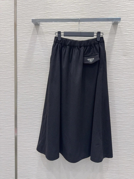PRADA 25S A-LINE PLAID VELVET SKIRT 256