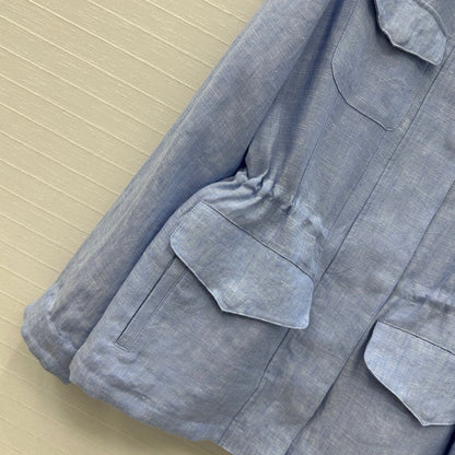 LP 25 Vest Blue Linen Polyester 272161
