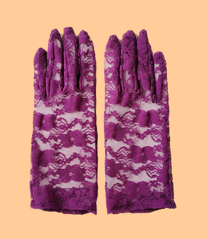 Gloves women summer lace chrysanthemum sun protection gloves thin short wedding bride etiquette gloves     S6279