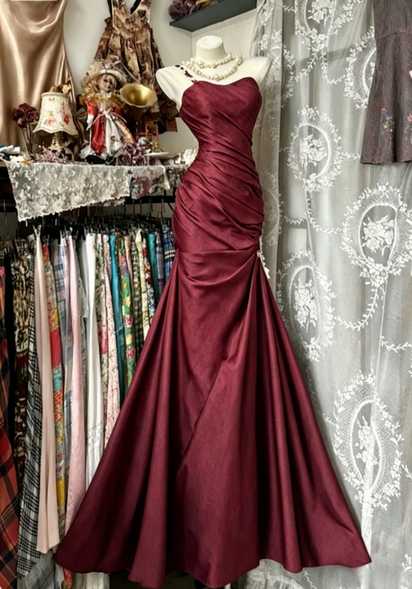 Chic One-shoulder Sheath Black Prom Dresses Satin Sleeveless Long Evening Dresses DP04199