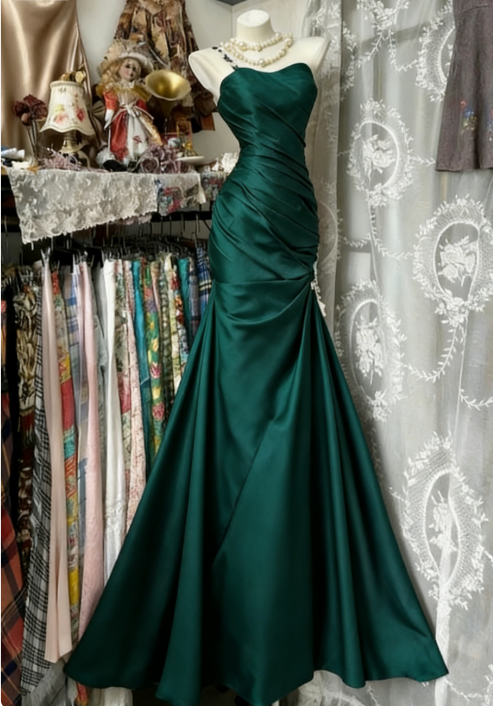 Chic One-shoulder Sheath Black Prom Dresses Satin Sleeveless Long Evening Dresses DP04199