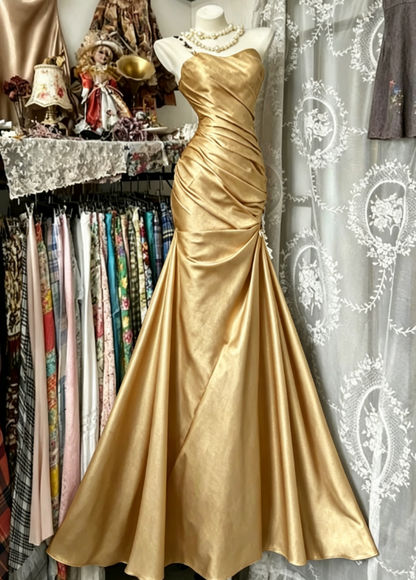 Chic One-shoulder Sheath Black Prom Dresses Satin Sleeveless Long Evening Dresses DP04199