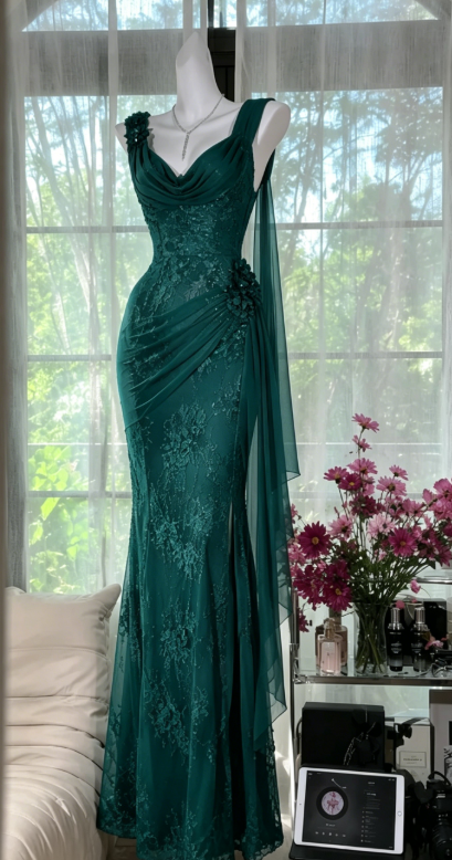 Glam Purple Prom Dress Straps Sheath Chiffon Beaded Long Evening Dress DP05737