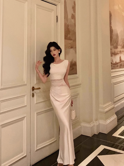 Elegant Sheath Sleeveless Ivory 21st Birthday Dress Party Gown Birthday Outfits Birthday Dress Ideas For Women DP547