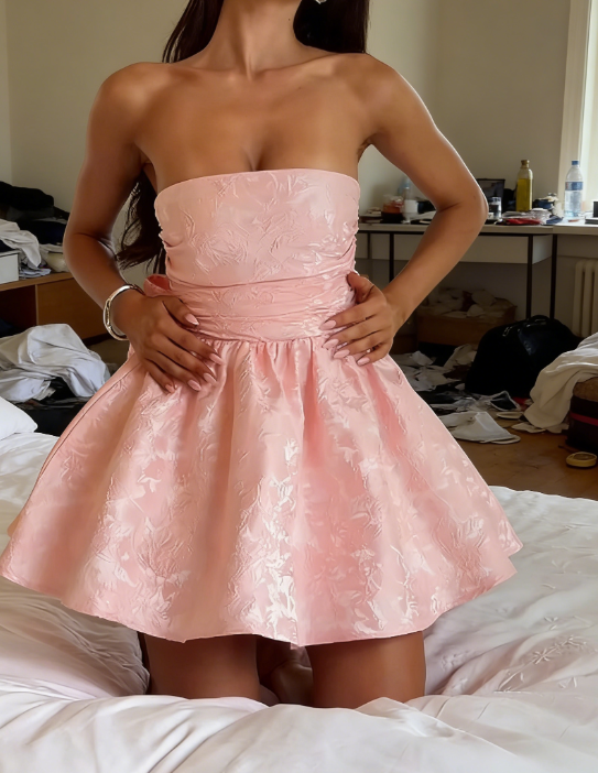 Cute A line Pink Short Summer Birthday Dress Hoco Dress Birthday Outfit 19th Birthday Mini Party Dresses DP988