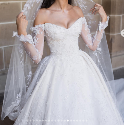 Dreamy Wedding Dress Ball Gowns Off The Shoulder Lace Wedding Dresses Bridal Gown