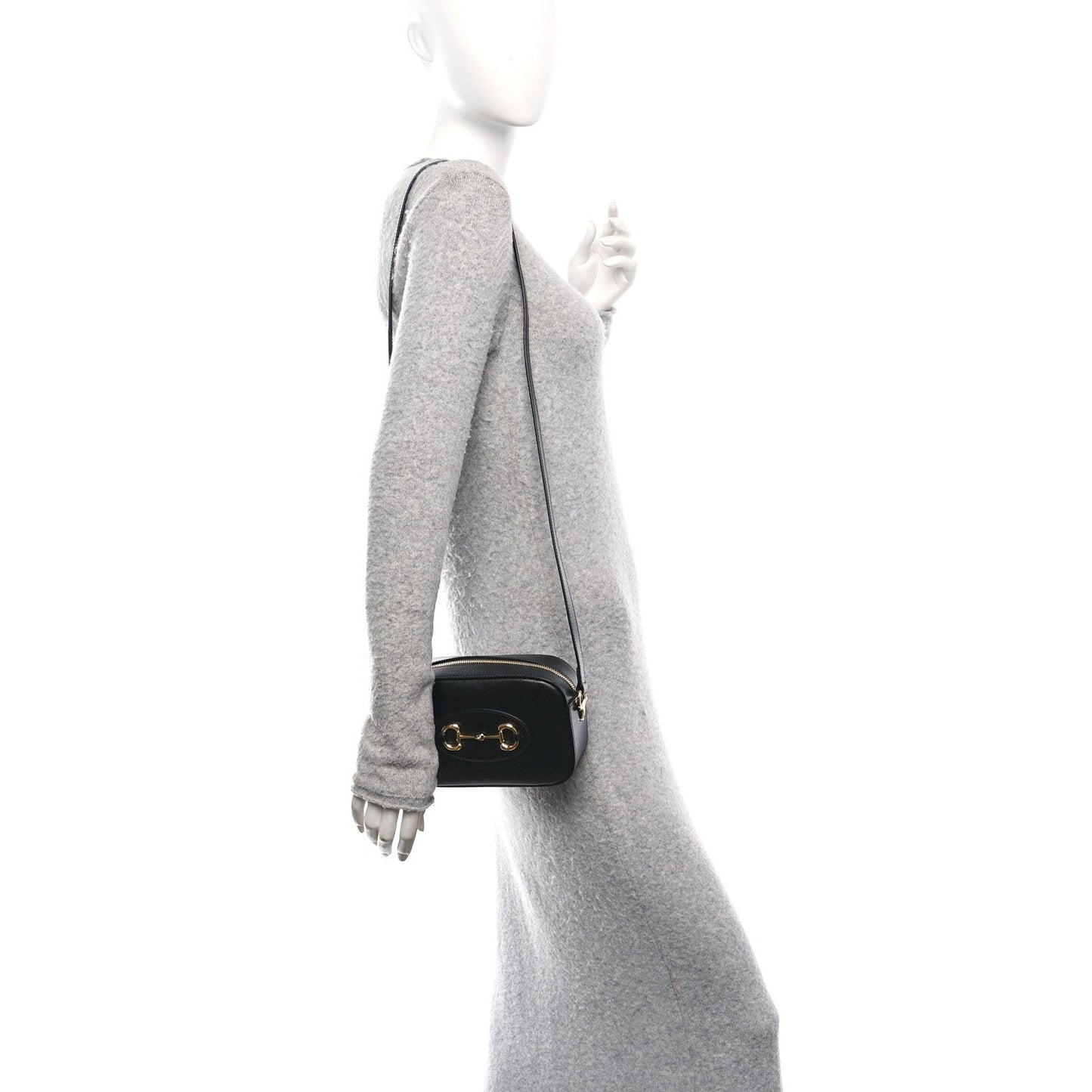 Calfskin Mini Horsebit 1955 Camera Shoulder Bag Black