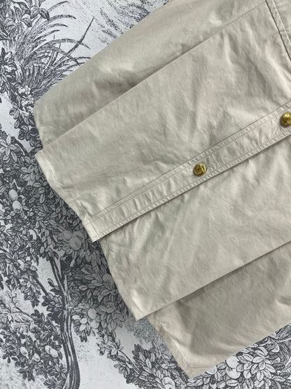 Celine 25 Short-sleeved Shirt Dress Beige Cotton