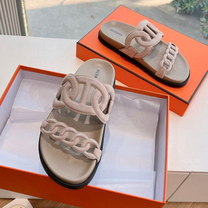 EXTRA SANDAL IN NUDE BEIGE CALFSKIN