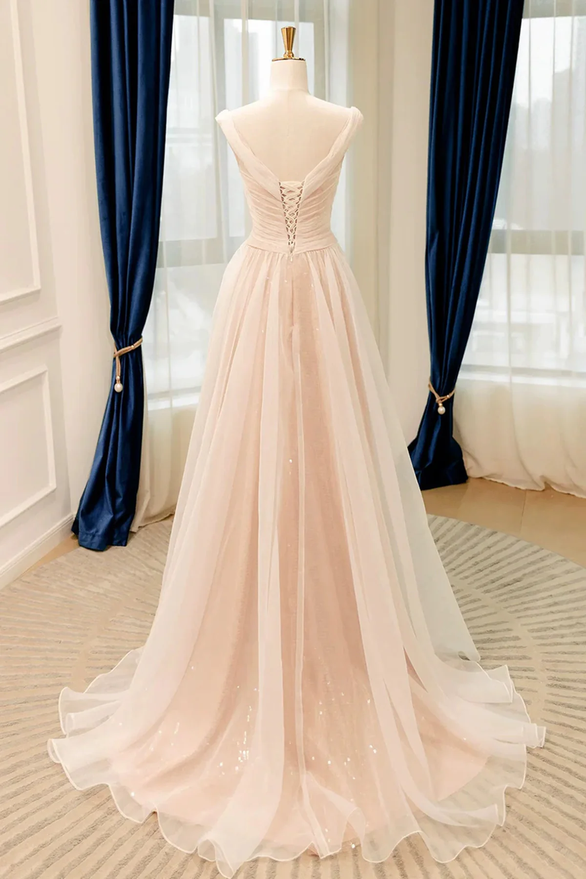 Light Champagne A-line Chiffon Prom Dress Party Dress, Simple Chiffon Wedding Party Dress  fg8730