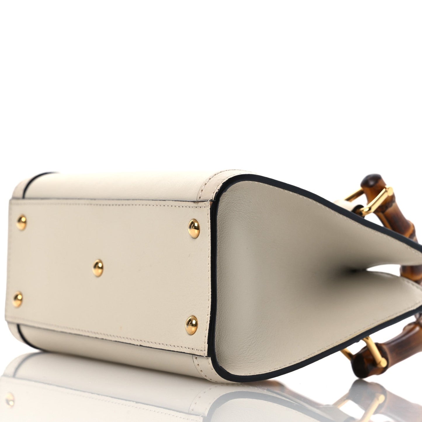 Wonka Grain Calfskin Mini Diana Tote Bag Mystic White