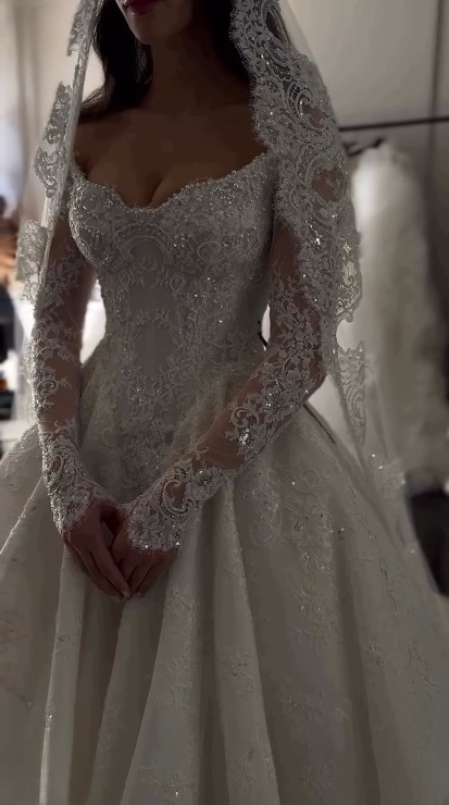 Elegant Bridal Dress Ball Gowns Off The Shoulder White Lace Wedding Dresses Minimalist Bridal Gown