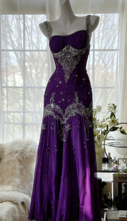 Elegant Spaghetti Straps Apricot Beaded Chiffon Mermaid Gown Vintage Backless Prom Dresses