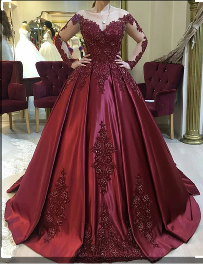 Emerald Green Long Sleeve Quinceanera Dress Ball Gowns Plus Size 15 Junior Prom Dresses
