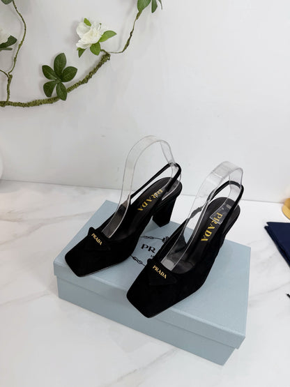 PRA 26SS Slingback 85 Black Suede 592373