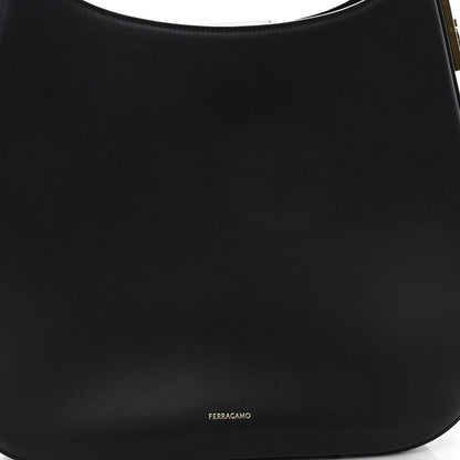 Calfskin Medium Gancio Hobo Black