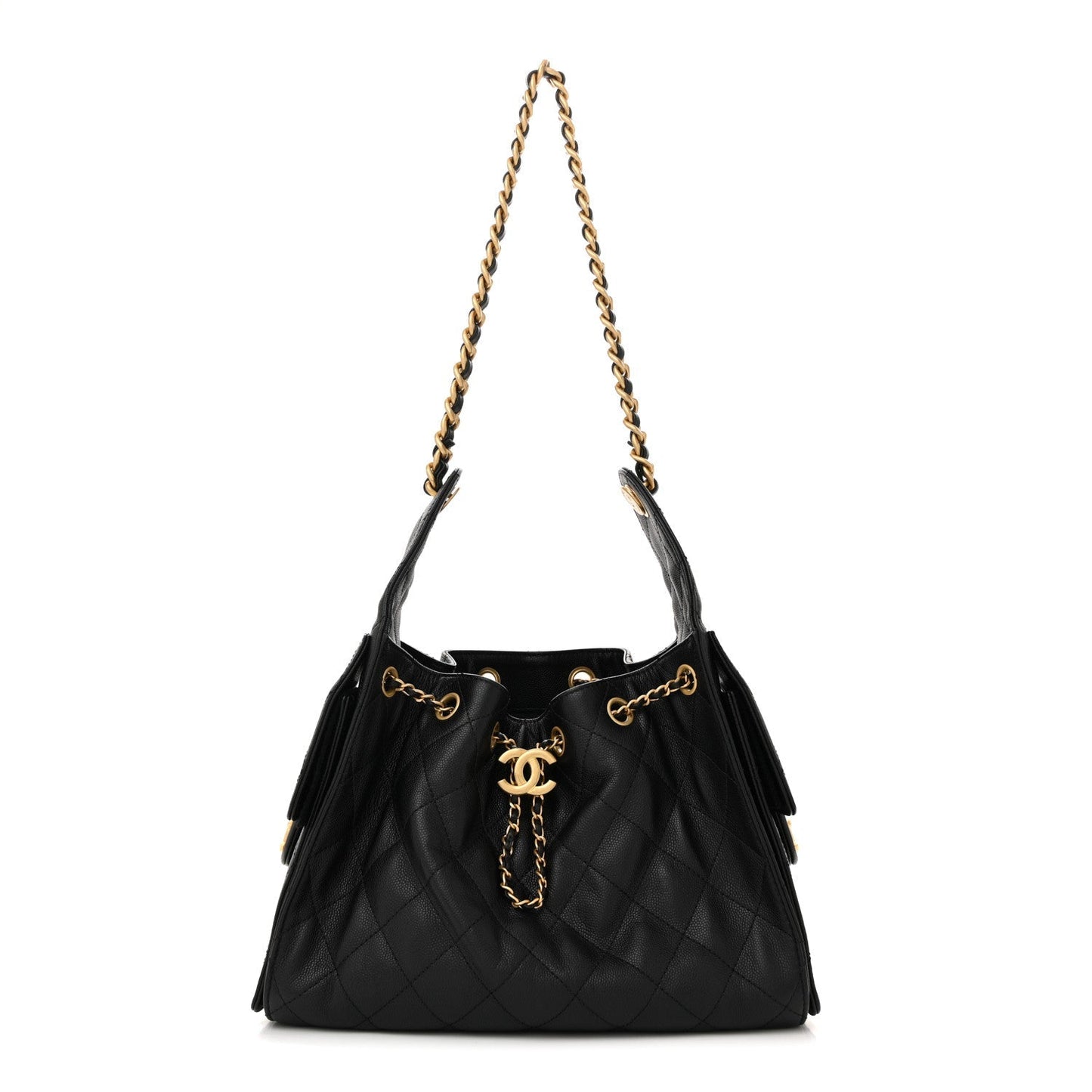 Caviar Quilted Small Chanel 25 Handbag Black