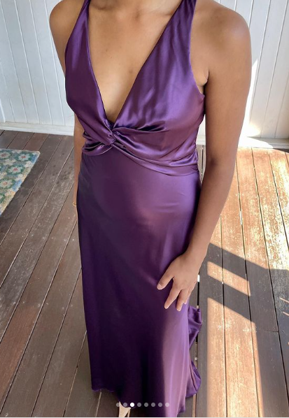 Sexy Backless Purple Long Party Dress Formal Evening Dress Prom Gown cc1413